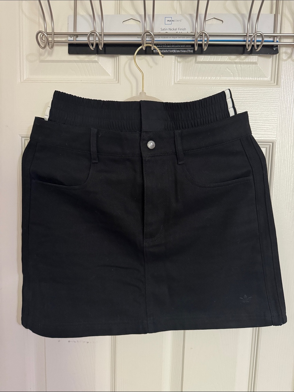 adidas Black Mini Skirt with White Side Stripes